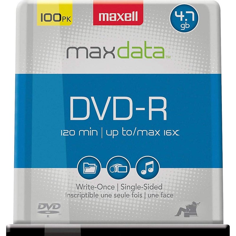 Maxell Dvd-R Recordable Disc, 4.7 Gb, 16x, Spindle, Gold, 100/pack